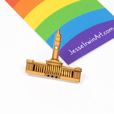Enamel Pin City Hall Jesse Irwin Art